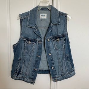 Old Navy Denim Vest with Pockets, Size Medium